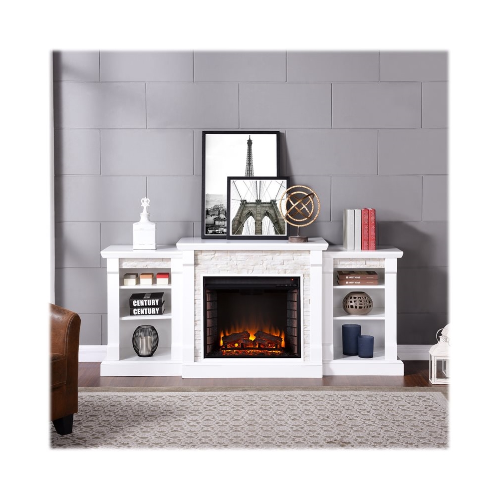 New White SEI Furniture Gallatin Fireplace