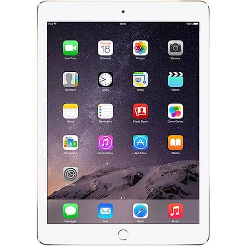 Front. Apple - Certified Refurbished iPad Air (2nd Generation) (2014) Wi-Fi - 32GB - Gold.