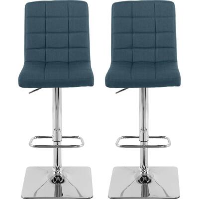 CorLiving - Heavy Duty Fabric Kitchen Chairs (Set of 2) - Dark Blue