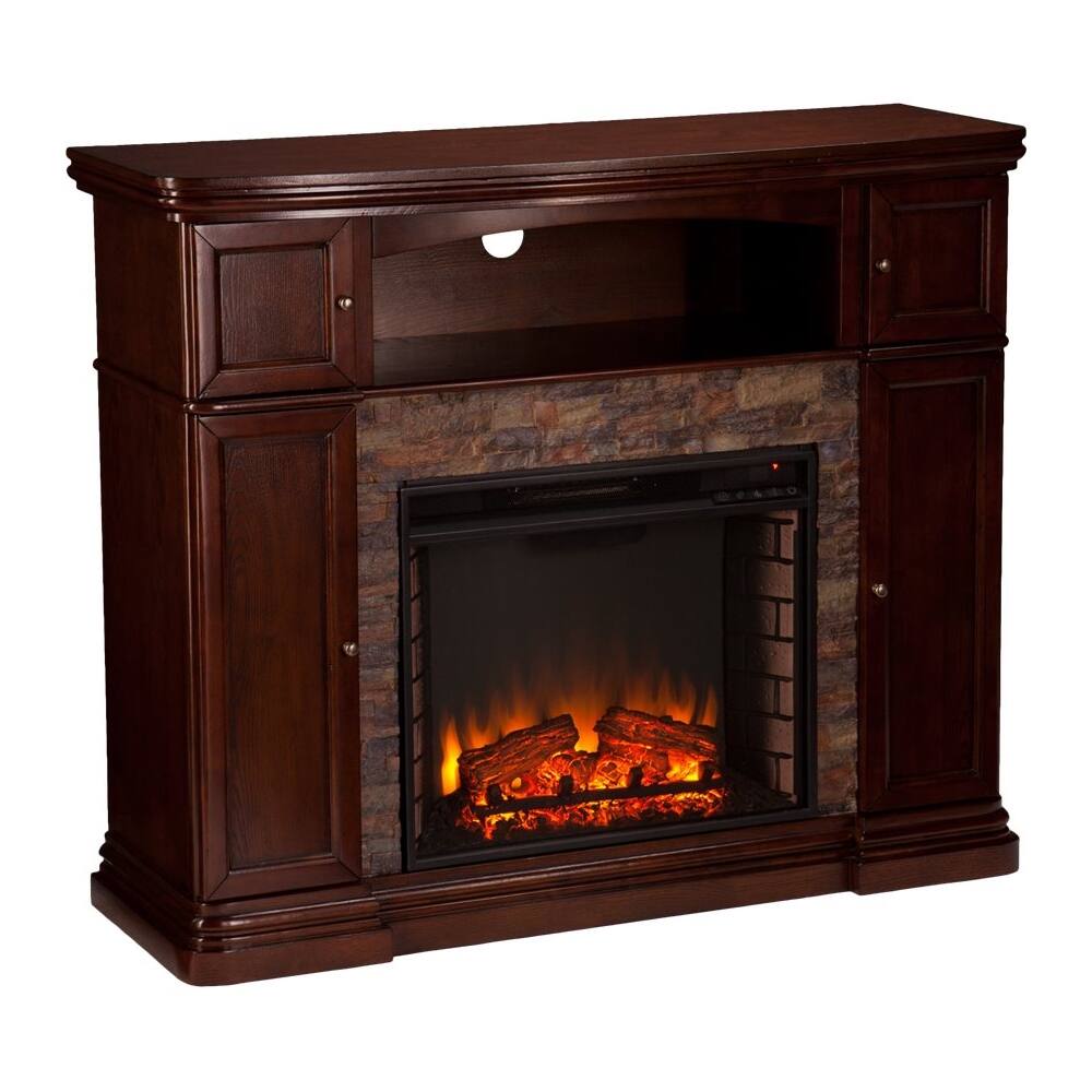Best Buy SEI Hillcrest Electric Fireplace Espresso With Durango Faux