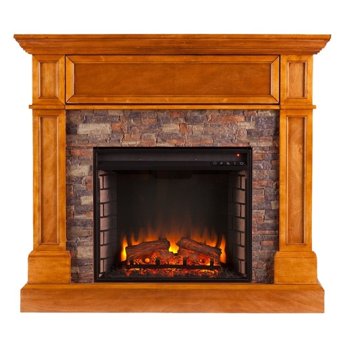 SEI - Rosedale Electric Fireplace - Sienna With Durango Faux Stone