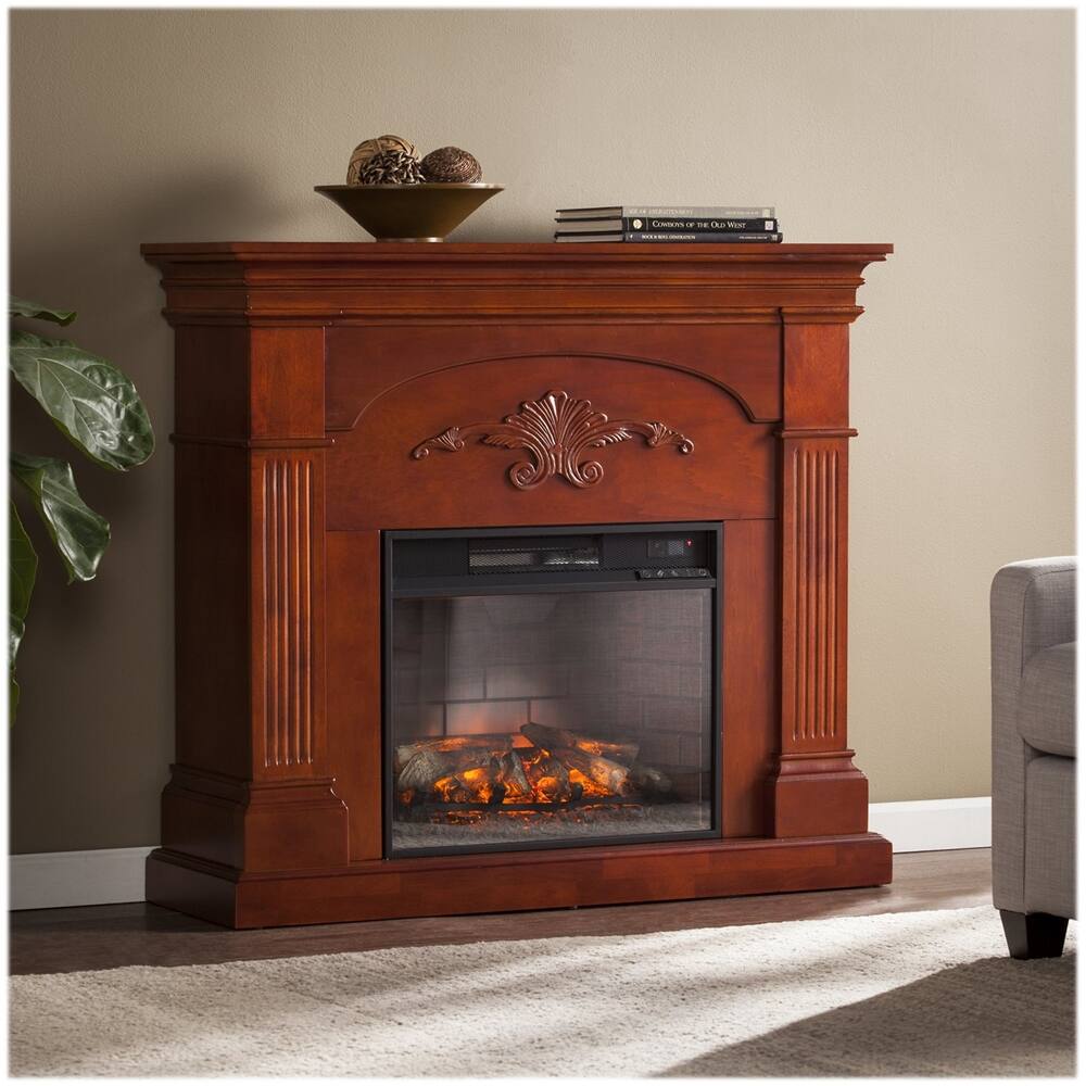 SEI Sicilian Harvest Electric Fireplace Warm Brown Mahogany FI9277 ...