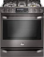 LG - 6.3 Cu. Ft. Self-Cleaning Slide-In Gas Range with ProBake Convection - PrintProof Black Stainless Steel - Front_Standard