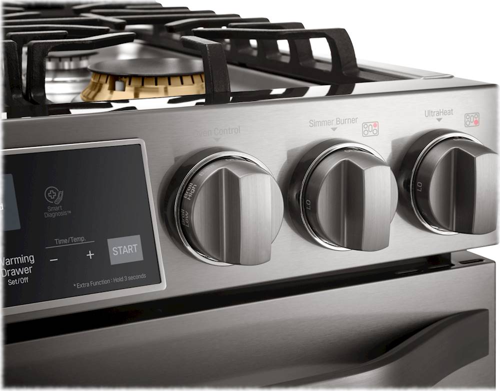 LG LDG3036BD 30 Inch Freestanding Gas Range with Convection, IntuiTouch  Controls, EasyClean, 6 cu. ft. Total Oven Capacity, 5 Sealed Burners,  Broil, Proof, Warm and Griddle