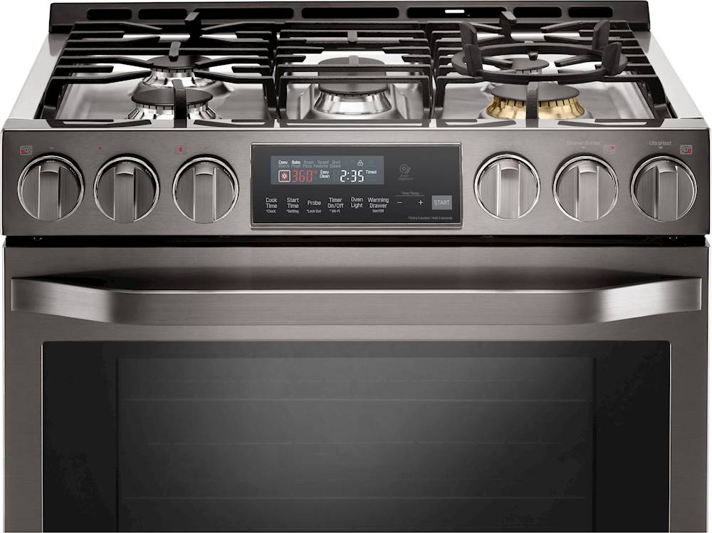 LG LRG3061BD 5.4 cu.ft. Gas Single Oven Range with 5 BNR, EasyClean®,  Griddle, Black Stainless Steel 