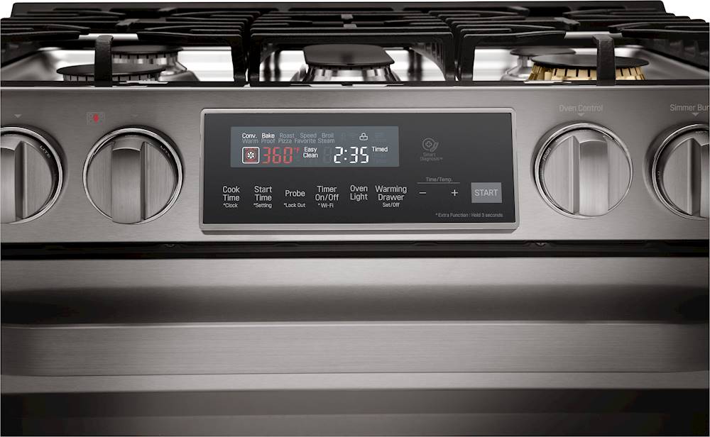 LG LRG3061BD 5.4 cu.ft. Gas Single Oven Range with 5 BNR, EasyClean®,  Griddle, Black Stainless Steel 