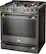 Left. LG - STUDIO 6.3 Cu. Ft. Self-Cleaning Slide-In Gas Range with ProBake Convection - PrintProof Black Stainless Steel.