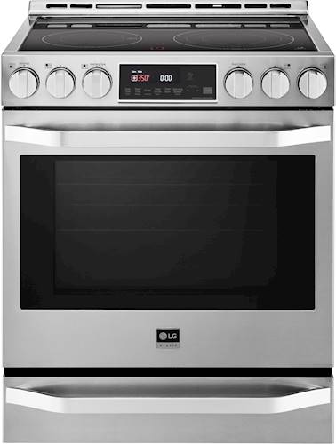 LG - STUDIO 6.3 Cu. Ft. Self-Cleaning Slide-In Electric Range with ProBake Convection - Stainless Steel