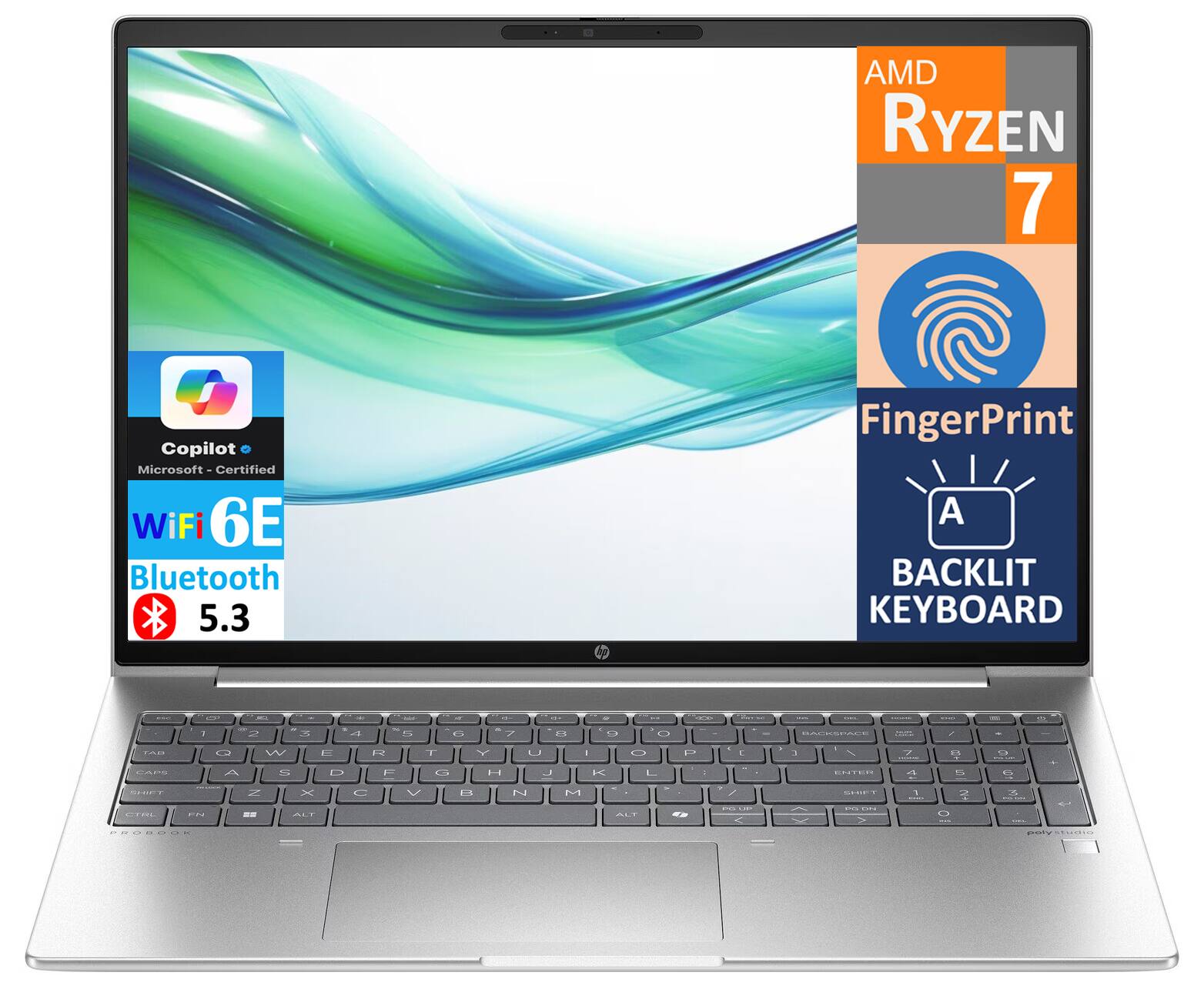 HP ProBook 465 G11 Laptop 16.0 WUXGA (AMD Ryzen 7 7735U, 16GB DDR5