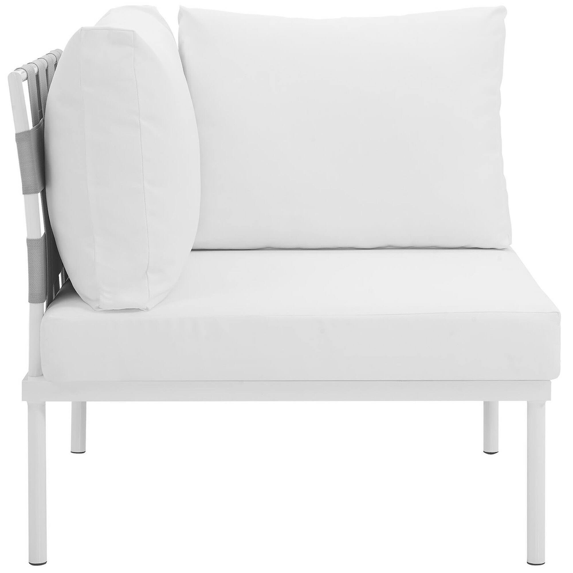 Alt View 1. Modway - Harmony Outdoor Patio Aluminum Corner Sofa by Modway - White White.