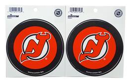 Rico Industries - New Jersey Devils NHL Set of 2 Round Sticker Decals - Multi