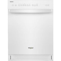 Whirlpool - 24" Front Control Tall Tub Built-In Dishwasher with Stainless Steel Tub - White - Front_Zoom