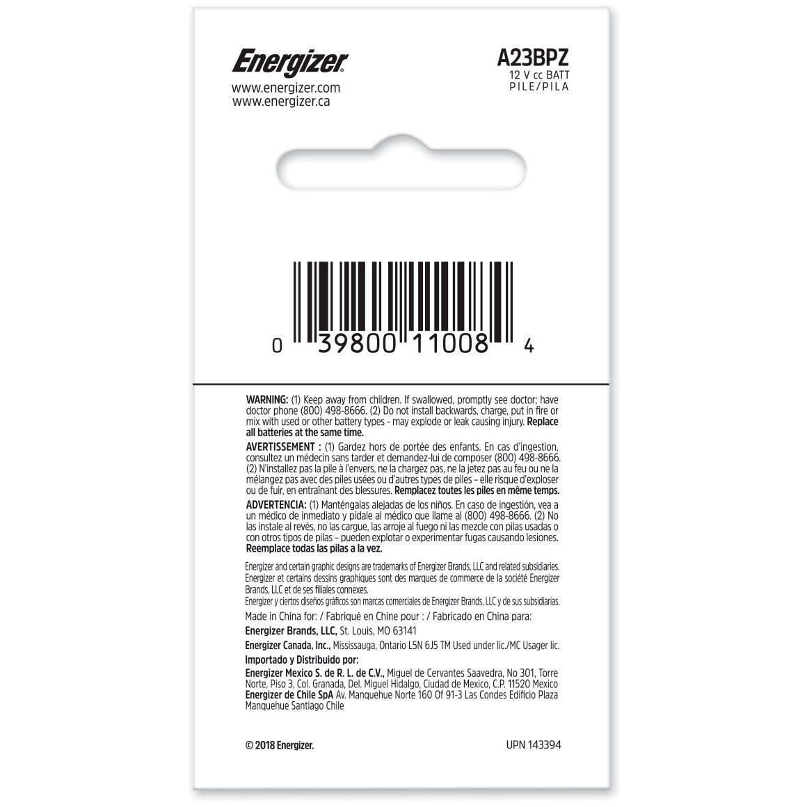 Alt View 14. Energizer - A23 Batteries (1 Pack), Miniature Alkaline Small Batteries - Silver.