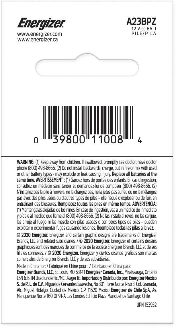 Alt View 1. Energizer - A23 Batteries (1 Pack), Miniature Alkaline Small Batteries - Silver.