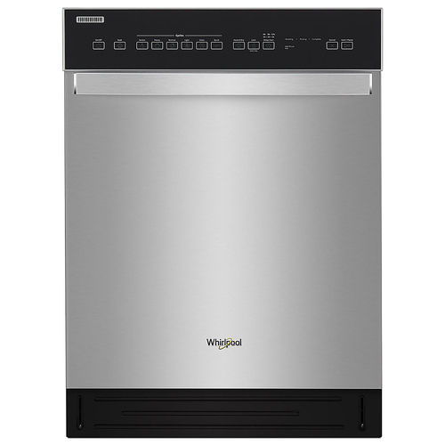 Whirlpool - 24" Front Control Tall Tub Built-In Dishwasher with Stainless Steel Tub - Stainless Steel