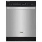Front. Whirlpool - Front Control Built-In Dishwasher with Cycle Memory, Adjustable Upper Rack and 51 dBA - Stainless Steel.