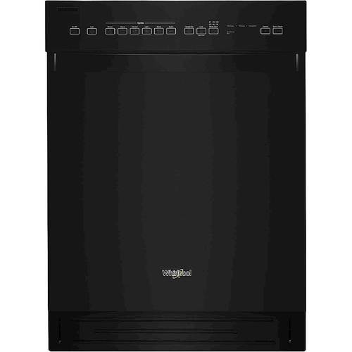 Whirlpool - 24" Front Control Tall Tub Built-In Dishwasher with Stainless Steel Tub - Black