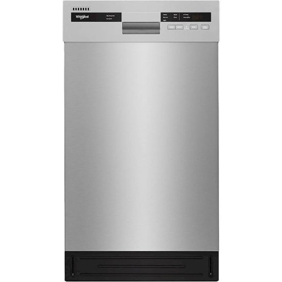 Whirlpool – 18″ Front Control Built-In Dishwasher with Tub – Stainless steel