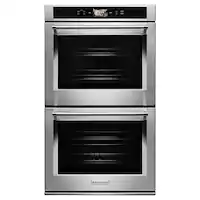 KitchenAid - Smart Oven+ 30" Built-In Double Electric Convection Wall Oven - Stainless Steel - Front_Zoom