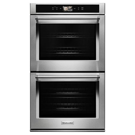 KitchenAid - Smart Oven+ 30" Built-In Double Electric Convection Wall Oven - Stainless Steel