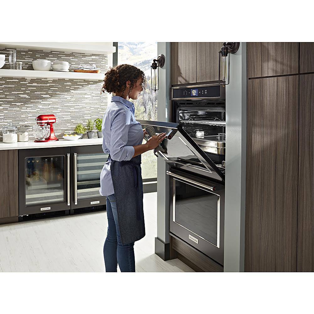 Alt View 19. KitchenAid - Smart Oven+ 30" Built-In Double Electric Convection Wall Oven - Stainless Steel.