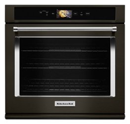 KitchenAid - Smart Oven+ 30" Built-In Single Electric Convection Wall Oven - Black Stainless Steel - Front_Zoom