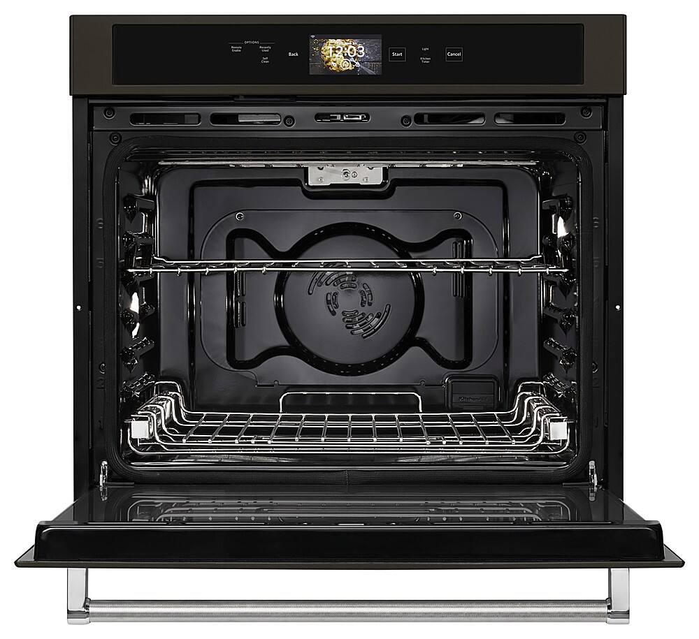Alt View 11. KitchenAid - Smart Oven+ 30" Built-In Single Electric Convection Wall Oven - Black stainless steel.