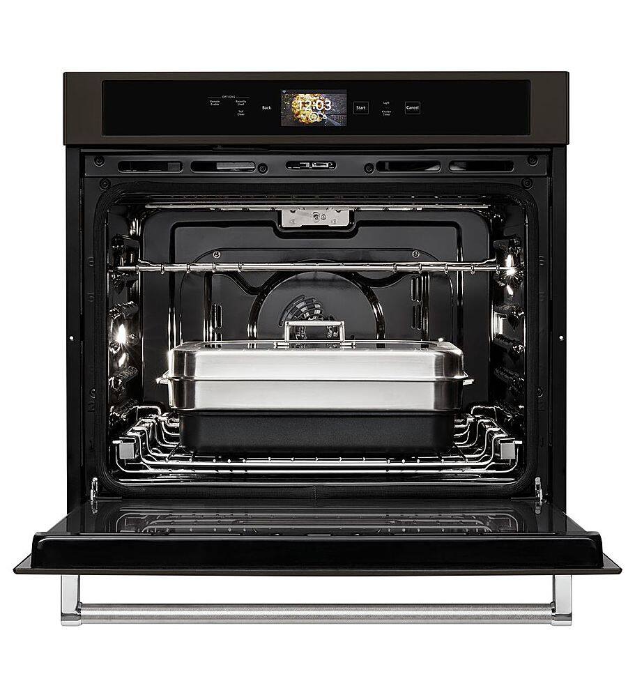 Alt View 16. KitchenAid - Smart Oven+ 30" Built-In Single Electric Convection Wall Oven - Black stainless steel.