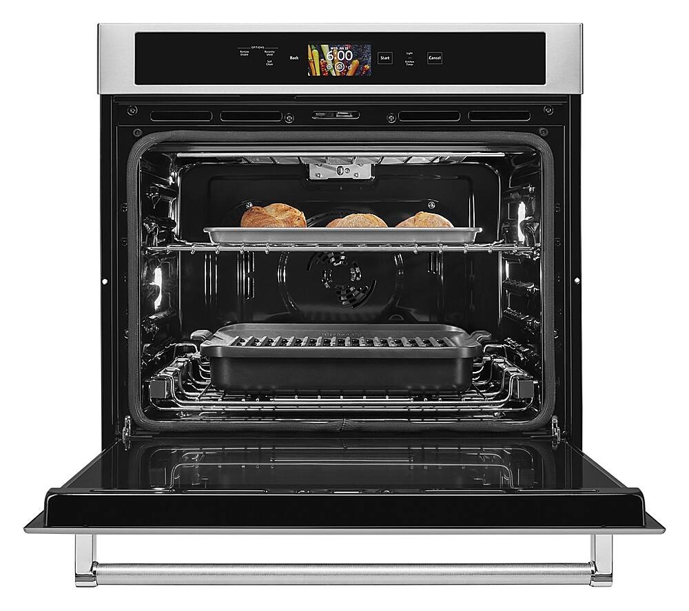 Alt View 12. KitchenAid - Smart Oven+ 30" Built-In Single Electric Convection Wall Oven - Stainless Steel.