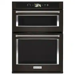 KitchenAid - Smart Oven+ 30" Single Electric Convection Wall Oven with Built-In Microwave - Black Stainless Steel