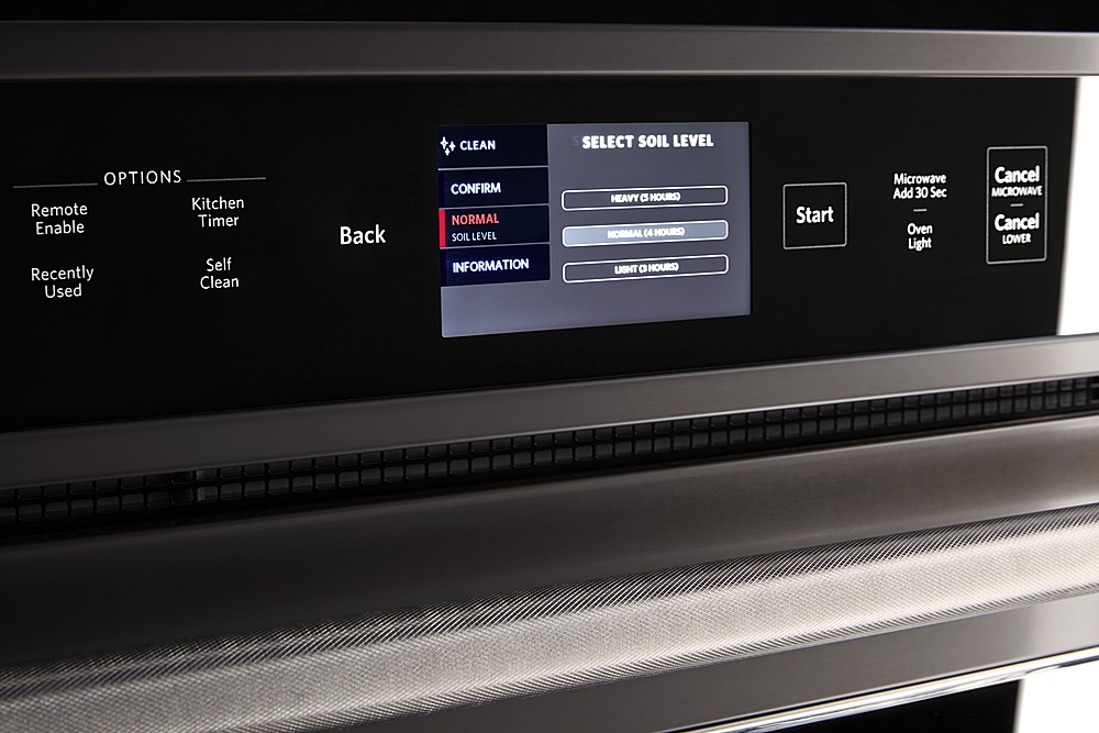 Alt View 2. KitchenAid - Smart Oven+ 30" Single Electric Convection Wall Oven with Built-In Microwave - Black stainless steel.