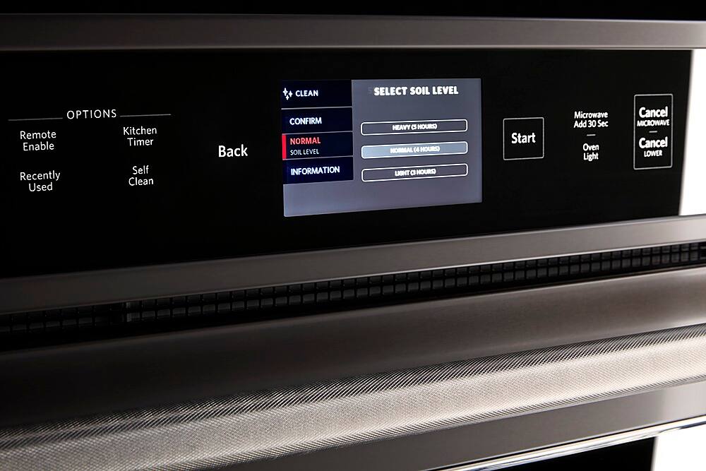 Alt View 2. KitchenAid - Smart Oven+ 30" Single Electric Convection Wall Oven with Built-In Microwave - Black stainless steel.