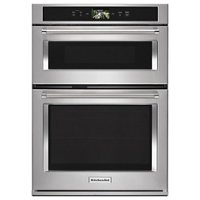 KitchenAid - Smart Oven+ 30" Single Electric Convection Wall Oven with Built-In Microwave - Stainless steel - Front_Zoom