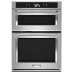 KitchenAid - Smart Oven+ 30" Single Electric Convection Wall Oven with Built-In Microwave - Stainless Steel - Front_Zoom