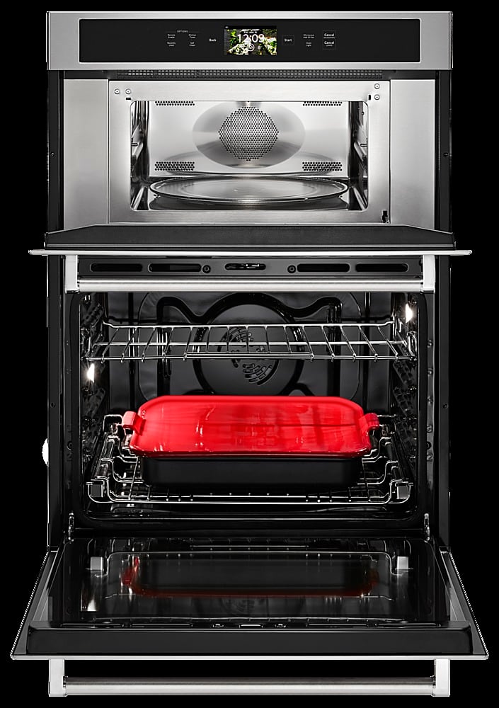 Alt View 11. KitchenAid - Smart Oven+ 30" Single Electric Convection Wall Oven with Built-In Microwave - Stainless Steel.