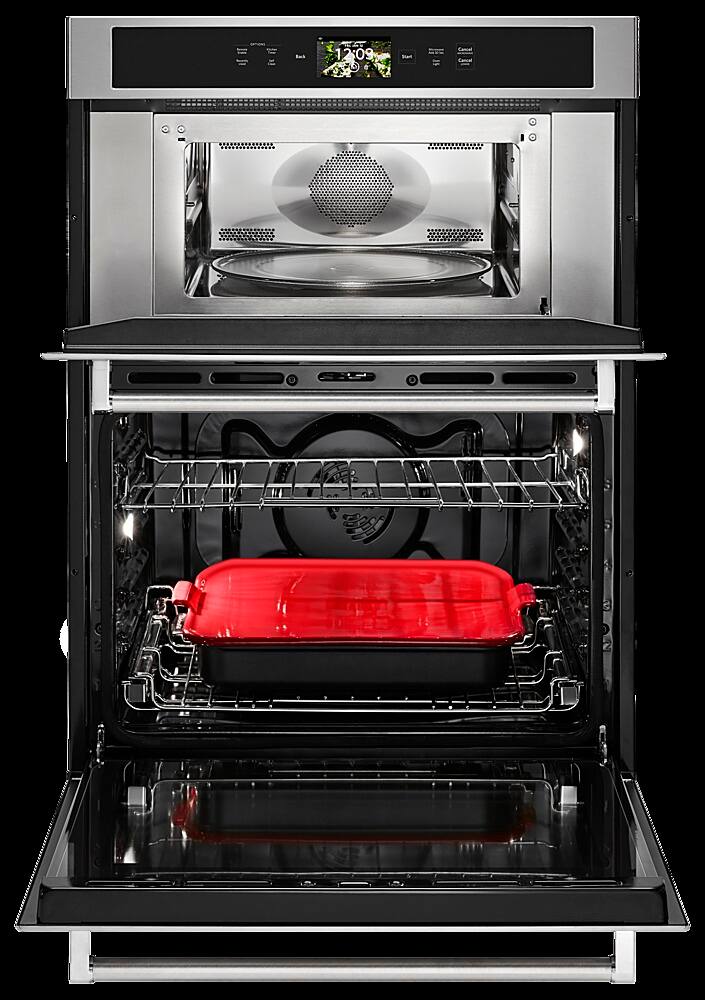 Alt View 11. KitchenAid - Smart Oven+ 30" Single Electric Convection Wall Oven with Built-In Microwave - Stainless Steel.