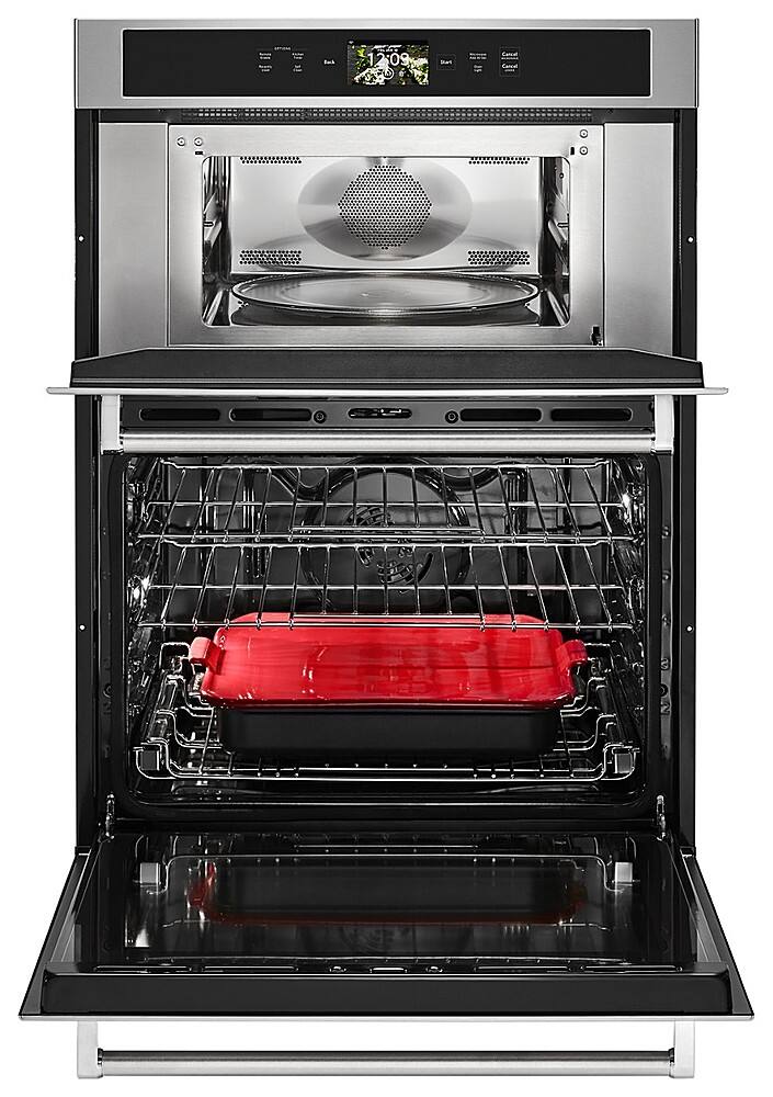 Alt View 12. KitchenAid - Smart Oven+ 30" Single Electric Convection Wall Oven with Built-In Microwave - Stainless Steel.