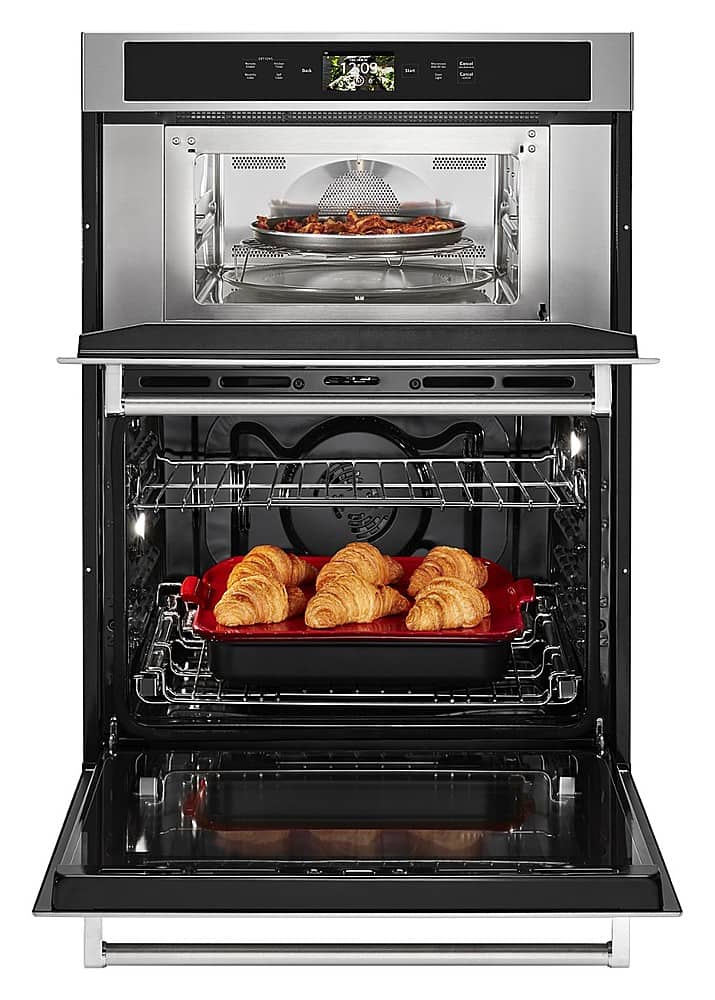 Alt View 13. KitchenAid - Smart Oven+ 30" Single Electric Convection Wall Oven with Built-In Microwave - Stainless Steel.