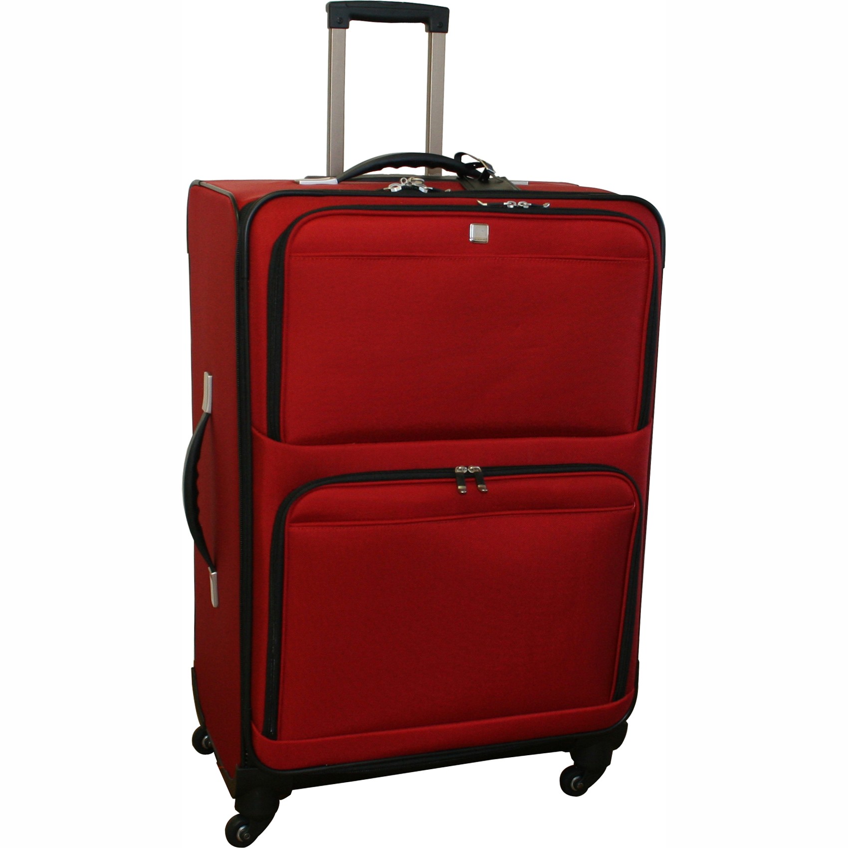 Red Detailed Rolling Suitcase Roller Aboard Cabin Luggage Trolley