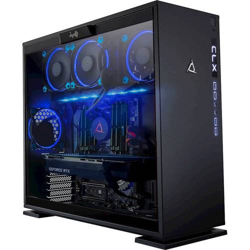 CLX - SET Gaming Desktop- AMD Ryzen Threadripper- 32GB Memory - NVIDIA GeForce RTX 2070 - 6TB HDD + 960GB SSD - Black/Blue
