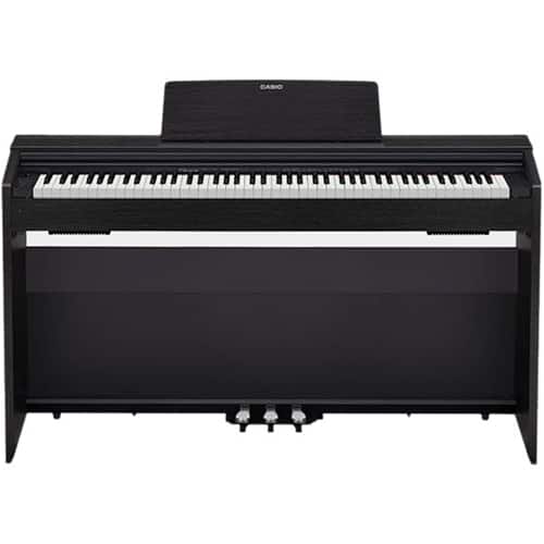 Front. Casio - PX-870 Keyboard with 88 Velocity-Sensitive Keys - Black wood.