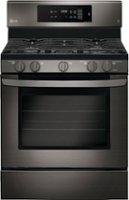 LG - 5.4 Cu. Ft. Self-Cleaning Freestanding Gas Convection Range with EasyClean - Black stainless steel - Front_Zoom