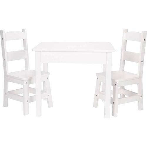 Melissa & Doug - Rectangular Wood 3-Piece Table Set - White