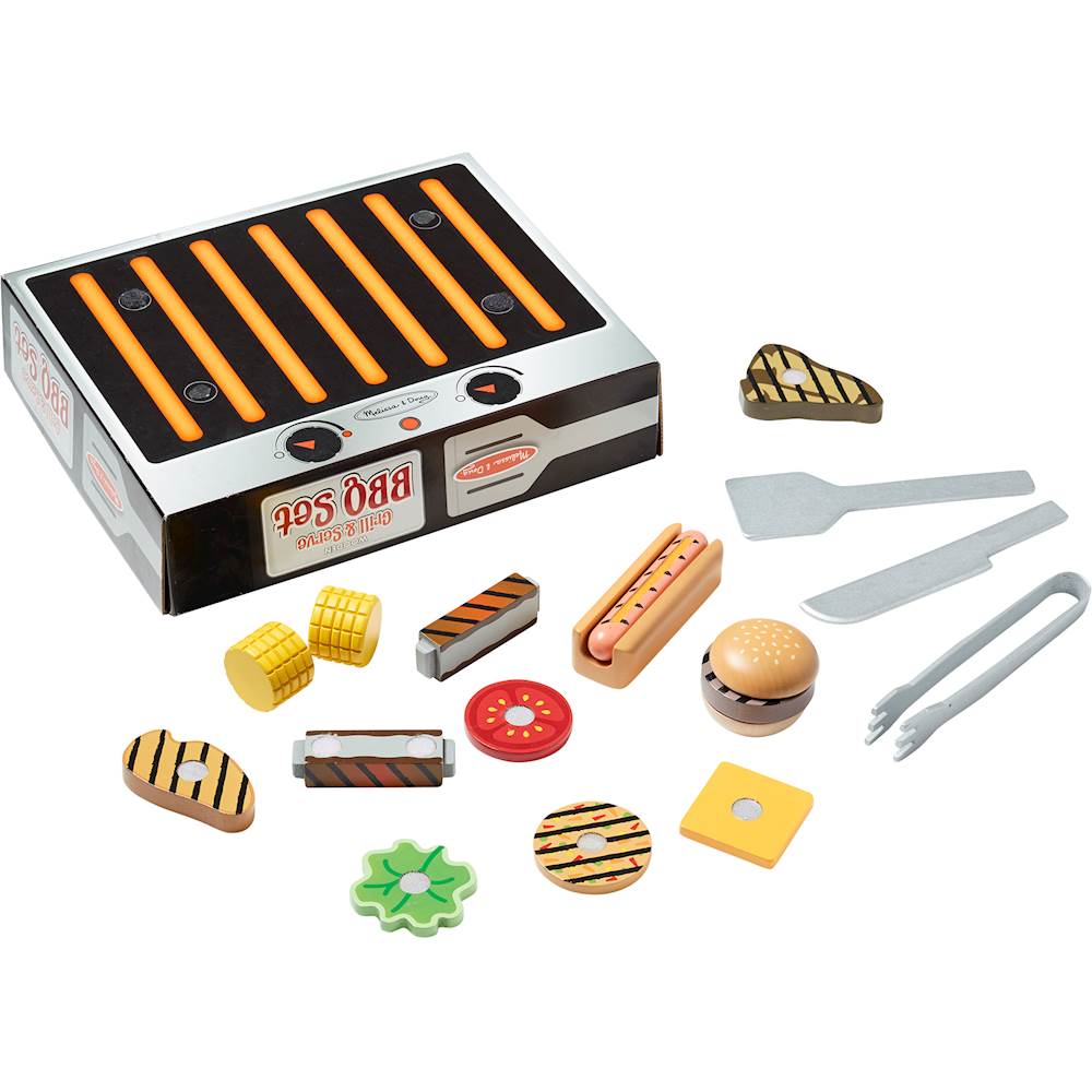 Best Buy Melissa And Doug Wooden Grill And Serve Bbq Play Set 9280