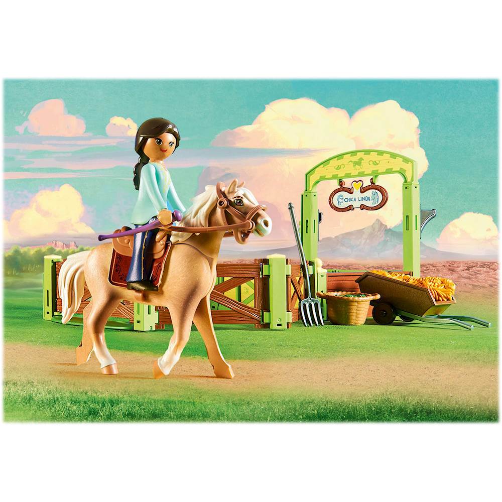 Playmobil Spirit Riding Free Horse Box Pru & Chica Linda Set #9479 