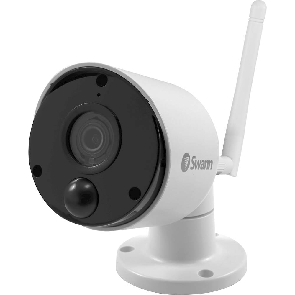 Left View: Swann - Indoor/Outdoor 1080p Wi-Fi Wireless Surveillance Camera - White