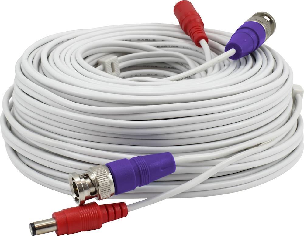 Front. Swann - Swann BNC Coaxial Cable for Security Camera CCTV System, Extension Cables, UL Certified and Fire Resistant, 100ft / 30m - White.
