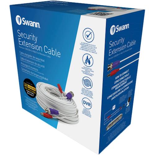 Alt View 11. Swann - Swann BNC Coaxial Cable for Security Camera CCTV System, Extension Cables, UL Certified and Fire Resistant, 100ft / 30m - White.