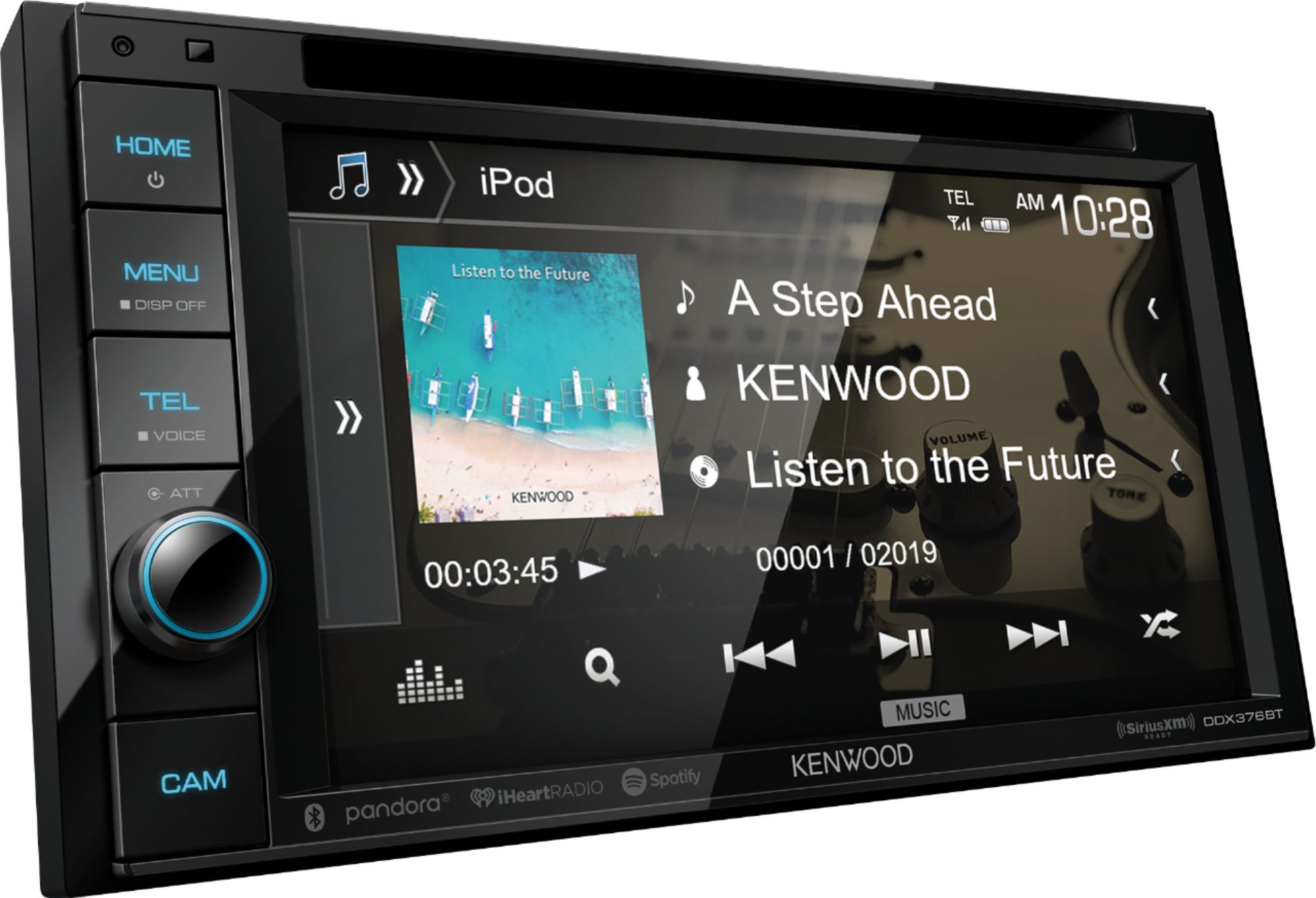 Angle View: Kenwood - 6.2" - Built-in Bluetooth - In-Dash CD/DVD/DM Receiver - Black