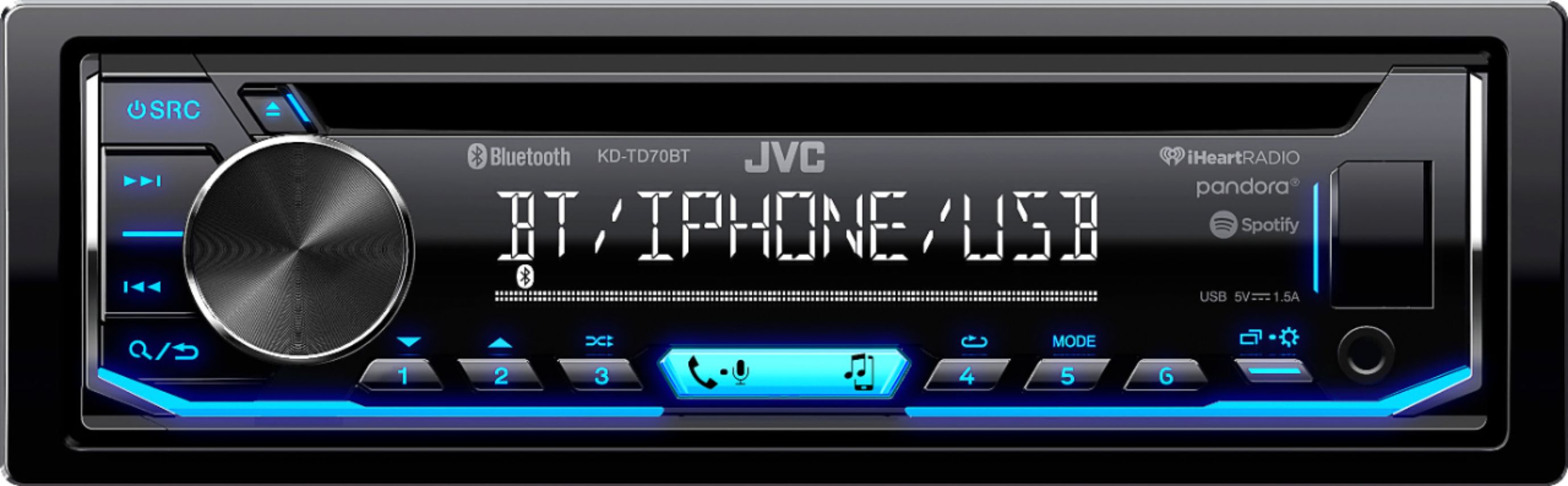 JVC KD-X241 4x50 Watts Car Stereo Radio Deckless Mechless USB AUX iPhone Player 